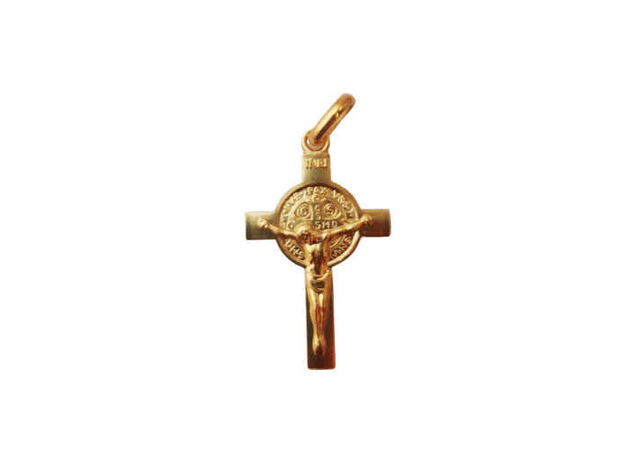 Croix en Plaqué Or 24mm - ST BENOIT