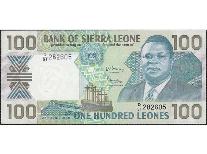 SIERRA LEONE 100 LEONES 27-4-1989 SERIE D51 NEUF (W18b)