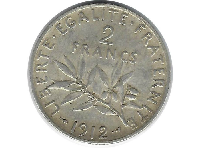 FRANCE 2 FRANCS SEMEUSE 1912 TTB N3