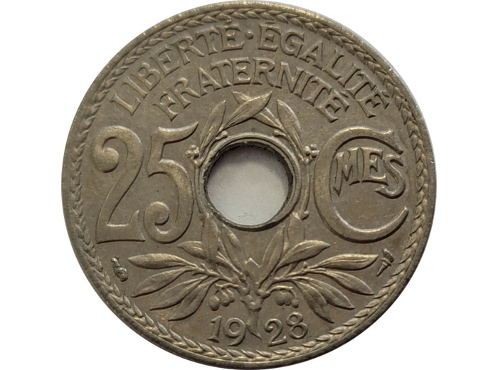 FRANCE 25 CENTIMES LINDAUER 1928 SUP (G380)