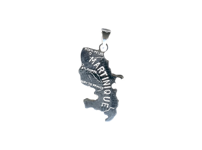 Pendentif en Argent 925 - CARTE MARTINIQUE