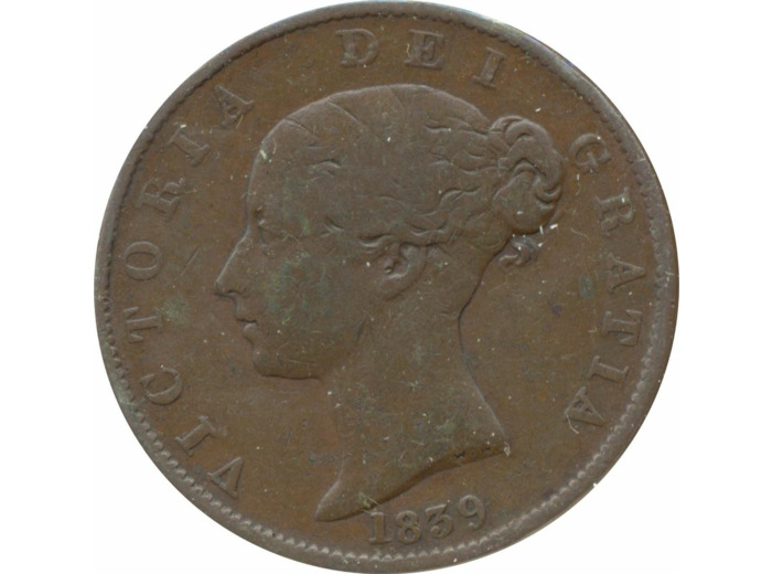 ILE DE MAN 1/2 PENNY VICTORIA 1839 TB+ N2