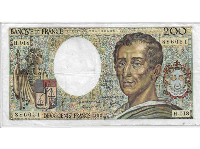 FRANCE 200 Francs MONTESQUIEU 1983 H.018 TTB