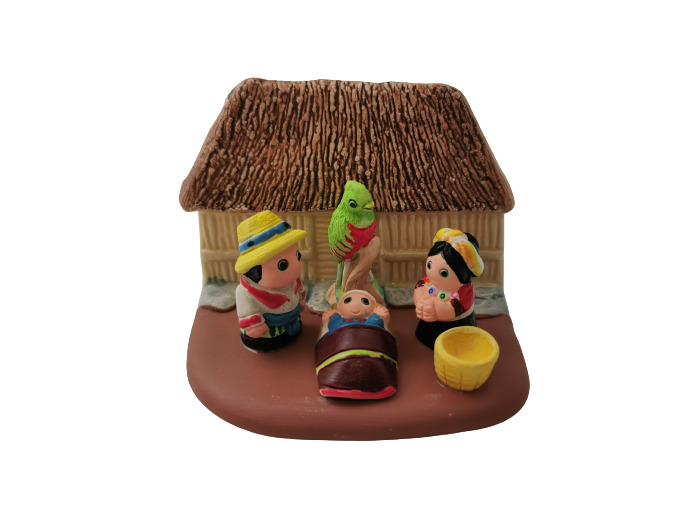 CRECHE en céramique- BLOC 8x7cm- GUATEMALA