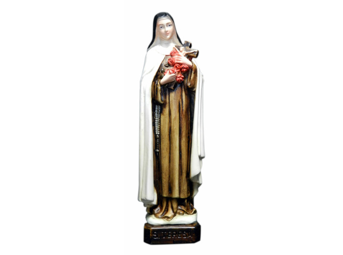 Ste Thérèse 15cm résine polychrome PEINTE MAIN