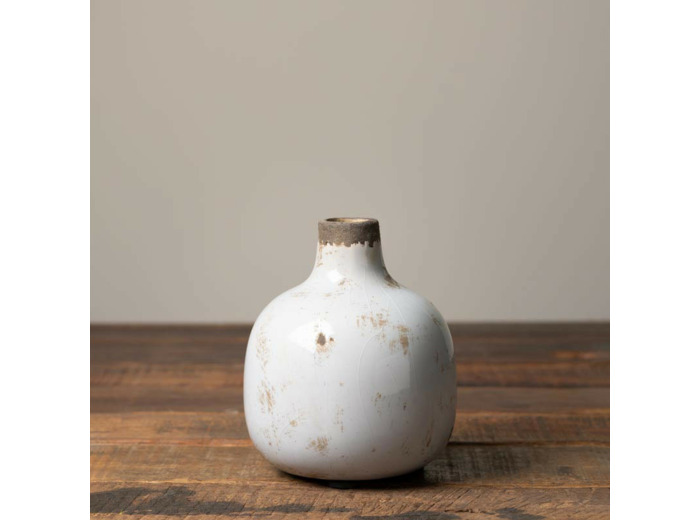 Vase céramique blanc 13x11cm