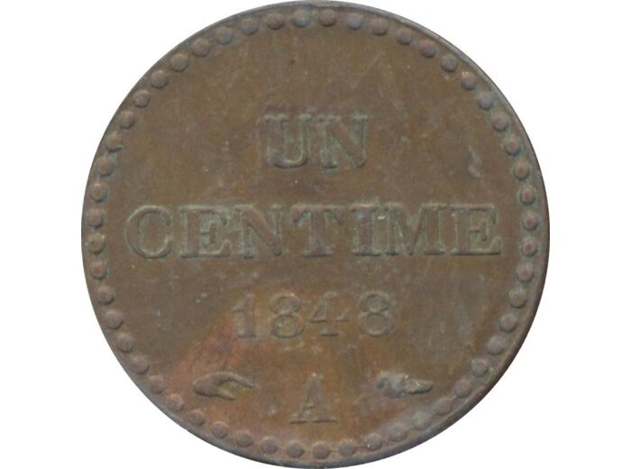 FRANCE 1 CENTIME DUPRE 1848 A ACCENT TTB