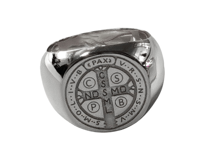 Bague en Plaqué Argent Platine Taille 68 - SAINT BENOÎT