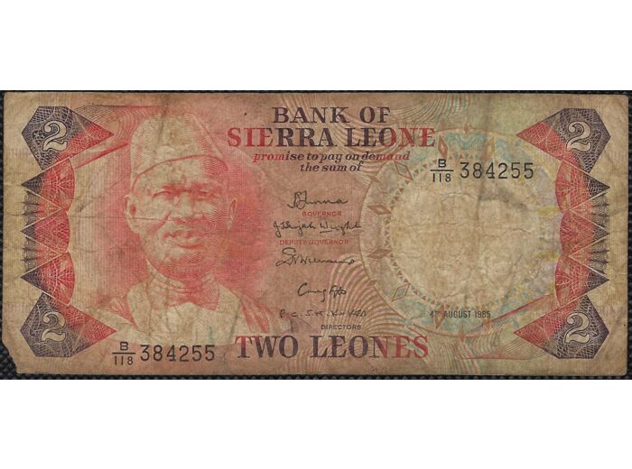 SIERRA LEONE 2 LEONES 4-8-1985 SERIE B118 TB (W6h)