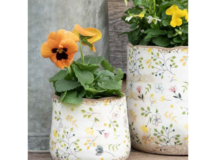 Pot de fleurs multicolore céramique 21x21x19cm