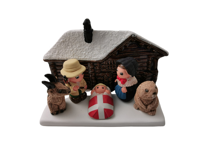CRECHE en céramique BLOC 8x7cm- ALPES