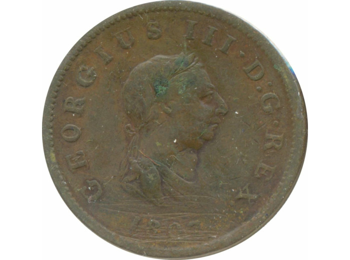 GRANDE BRETAGNE 1/2 PENNY GEORGES III 1807 TB