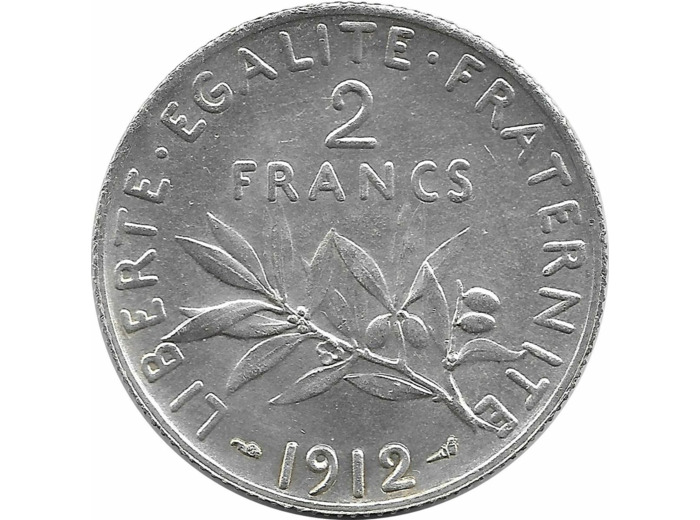 FRANCE 2 FRANCS SEMEUSE 1912 SUP-
