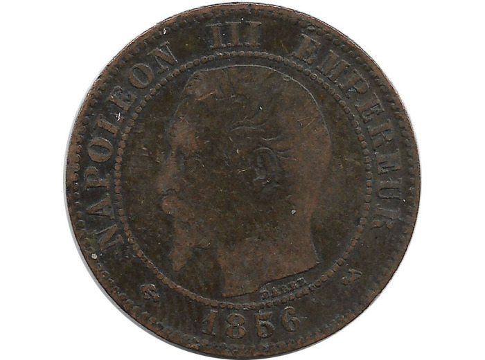 FRANCE 2 CENTIMES NAPOLEON III 1856 B ROUEN - Etat TB