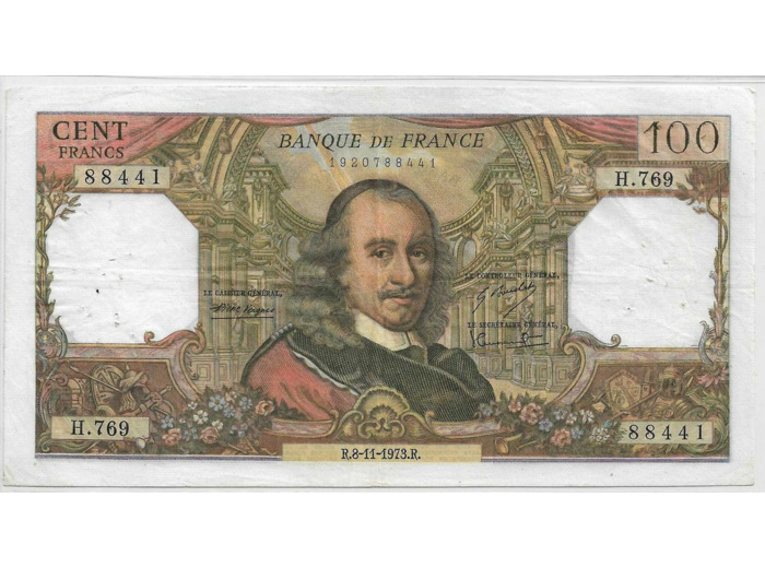 FRANCE 100 FRANCS CORNEILLE 8-11-1973 H.769 TTB