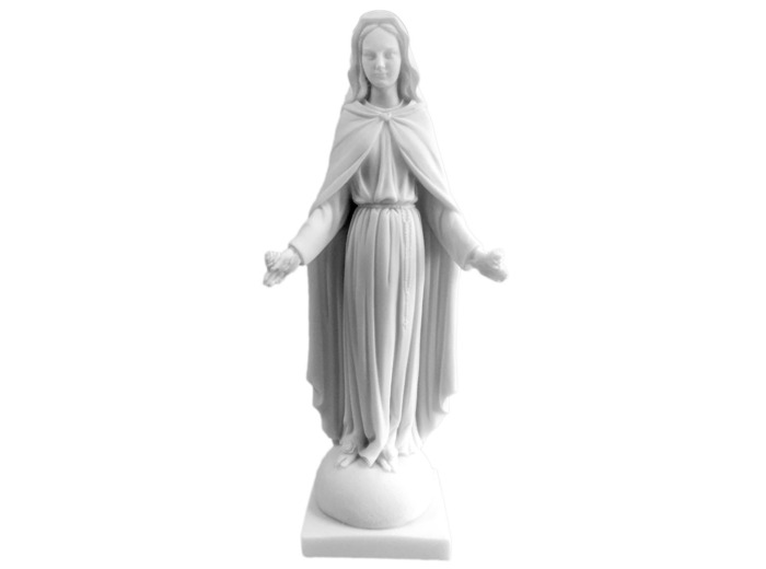 Vierge aux Roses - Statue en albâtre 43cm -Blanche