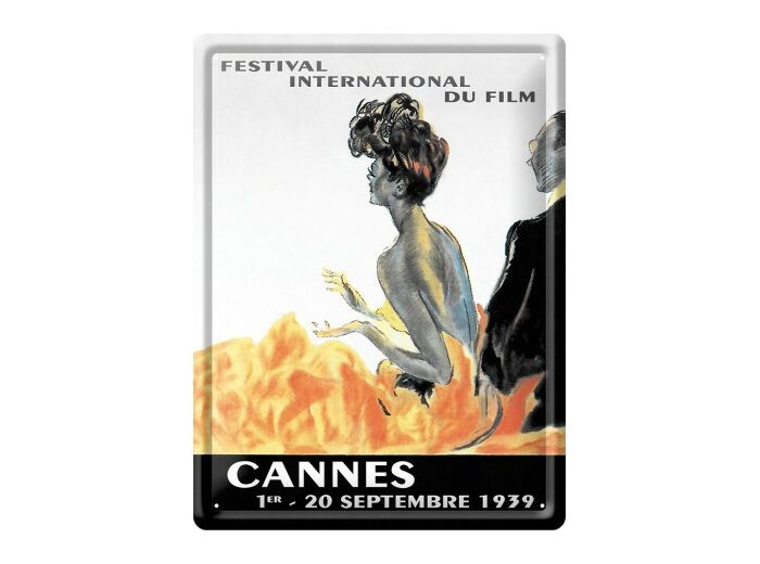 Plaque métal - Festival de Cannes du 1er au 20 septembre 1939 - 40x30 cm.
