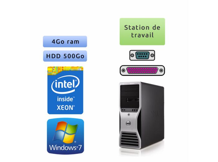 Station de travail Dell Precision T5500 - Windows 7 - E5506 4GB 500GB - Ordinateur Tour Workstation PC