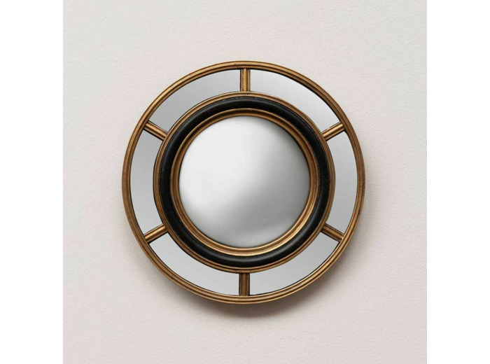 Miroir convexe doré 6 parties 17cm
