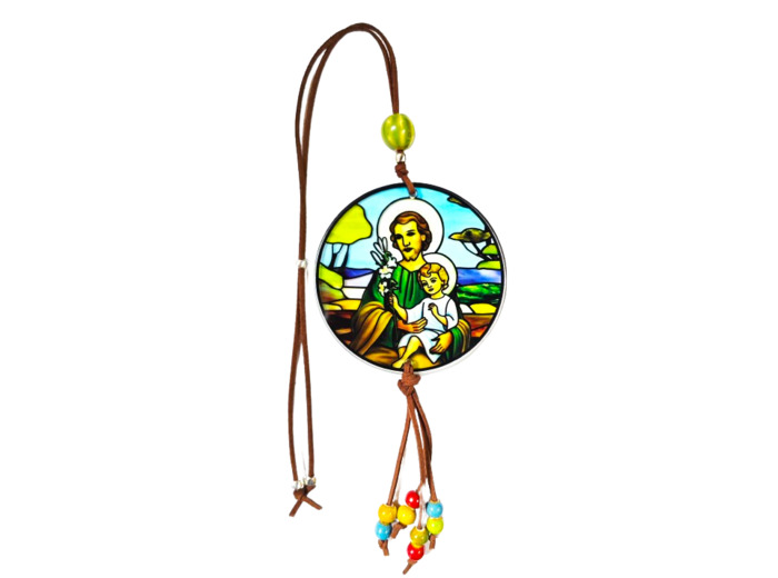 Pendentif pour voiture Acrylique D88mm - SAINT JOSEPH