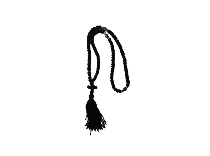 Chapelet Grec Perles Rouges sur corde