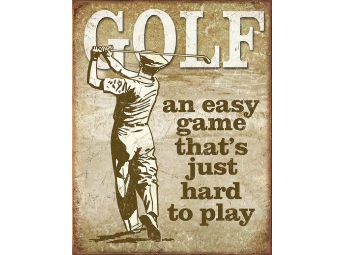 Plaque métal sur le Golf - 31.5x40.