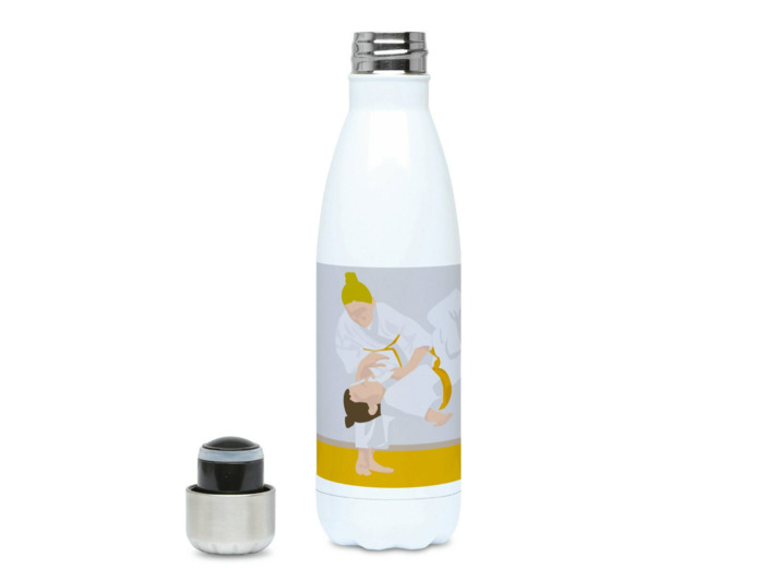 Gourde isotherme judo fille "Jeanne la judoka" - Personnalisable