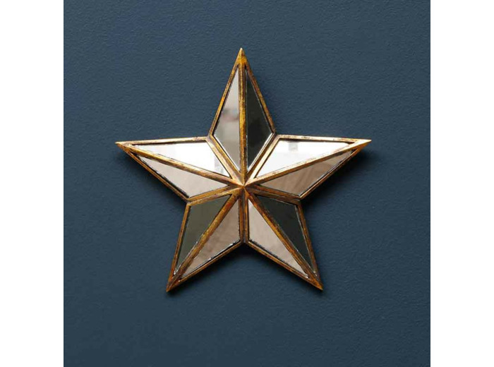 Miroir étoile résine doré 20x2x20cm