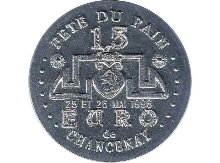 EURO TEMPORAIRE 1.5 EURO DE CHANCENAY FETE DU PAIN 1996 UNC