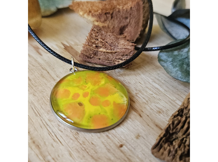 Collier en cordon ciré noir unique fait main