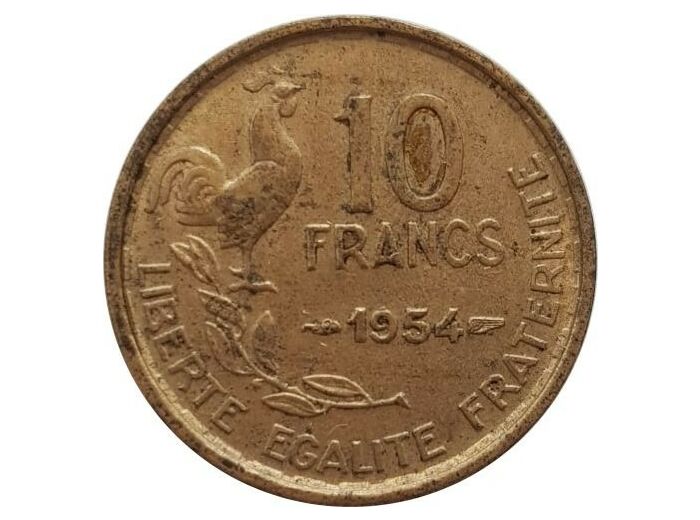 FRANCE 10 FRANCS GUIRAUD 1954 PEU TTB+