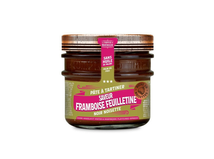 Pâte à Tartiner Noir Noisette Saveur Framboise Feuilletine