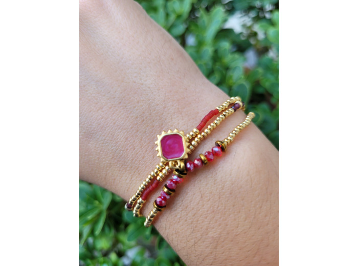 BRACELET MULTIRANGS SAND PLUM