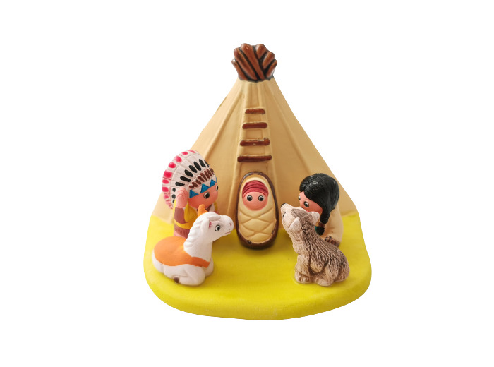 CRECHE en céramique BLOC 8x7cm- APACHE