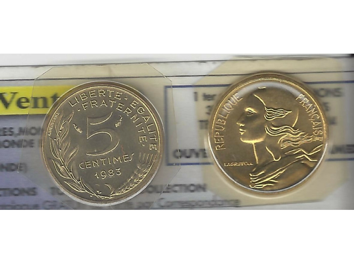 FRANCE 5 CENTIMES LAGRIFFOUL 1983 FDC