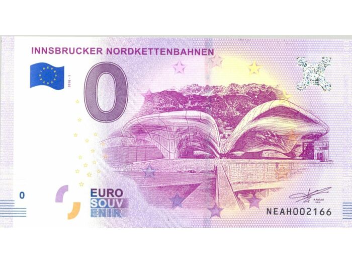 AUTRICHE 2018-1 INNSBRUCKER NORDKETTENBAHNEN BILLET SOUVENIR 0 EURO