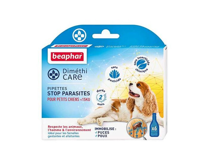 Dimethicare, Pipettes stop parasites pour chien - 6 pipettes