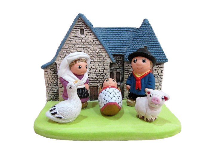 CRECHE en céramique BLOC 8x7cm- LIMOUSIN
