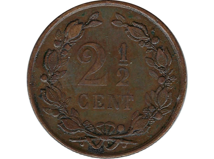 PAYS-BAS HOLLANDE 2 1/2 CENT 1886 TTB