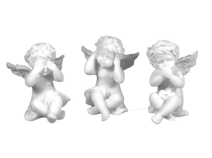 Anges -Statue en albâtre 6cm - LOT DE 3