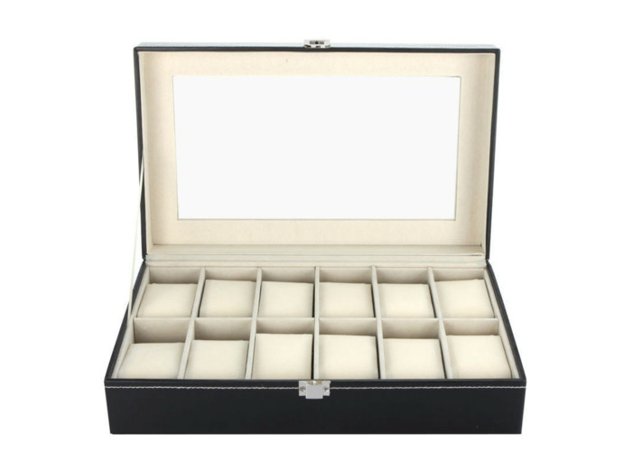 COFFRET vitrine SIMILI CUIR pour 12 montres 73629