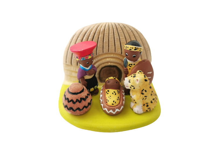 CRECHE en céramique BLOC 8x7cm- AFRIQUE DU SUD
