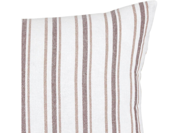 Atmosphera - Coussin Groove 40x40cm rayé Beige Lin