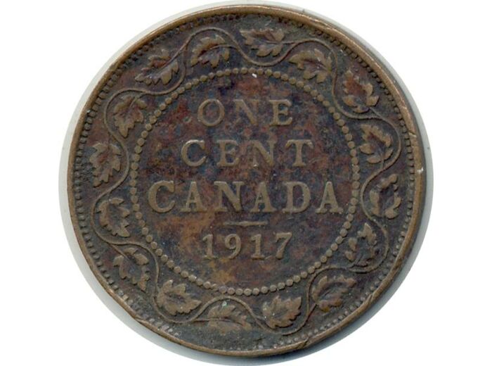 CANADA 1 CENT 1917 TB+(W21)