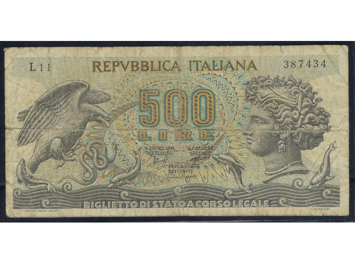 ITALIE 500 LIRE 20-6-1966 L11 TB+