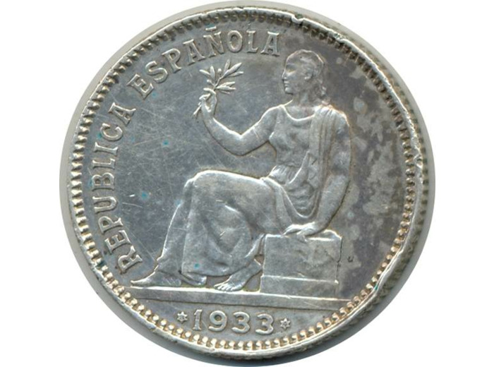 ESPAGNE REPUBLIC 1 PESETA 1933 TTB (W750)
