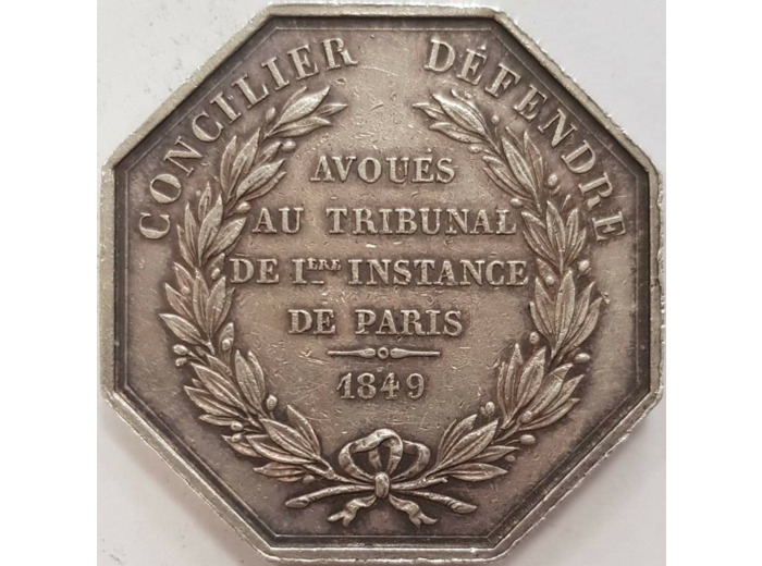 JETON - AVOUES AU TRIBUNAL DE Iere INSTANCE DE PARIS 1849 TTB main N2