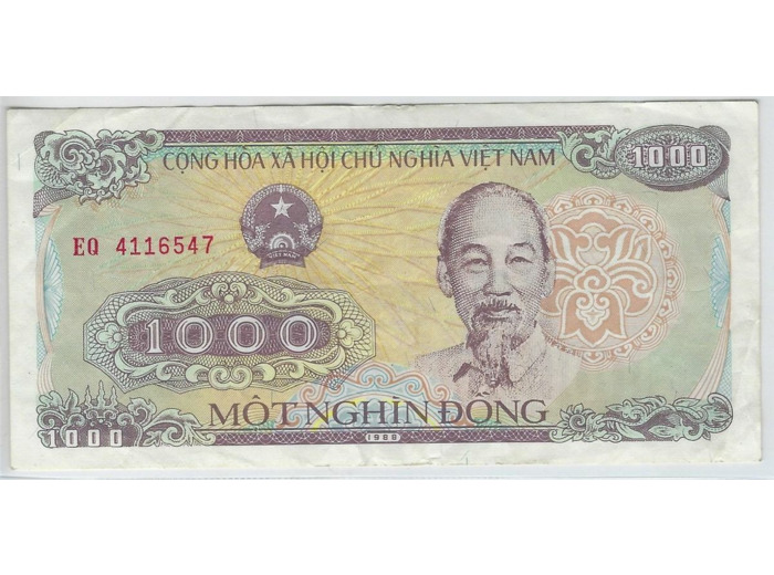 VIET NAM 1000 DONG 1988 SERIE EQ TTB+