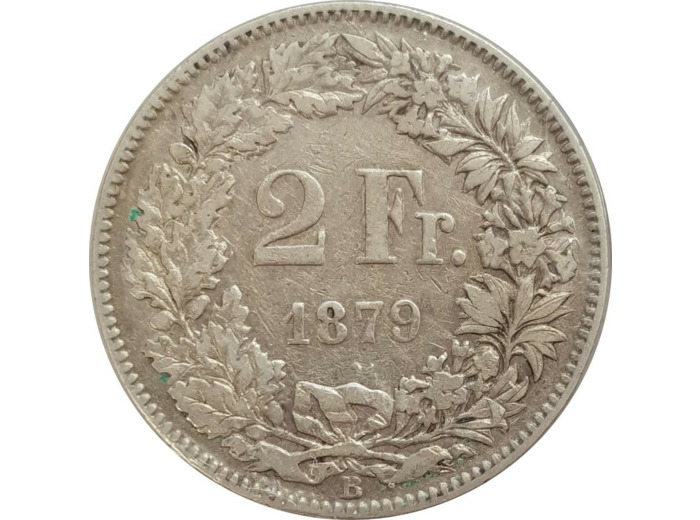 SUISSE 2 FRANCS 1879 B TB+ N1
