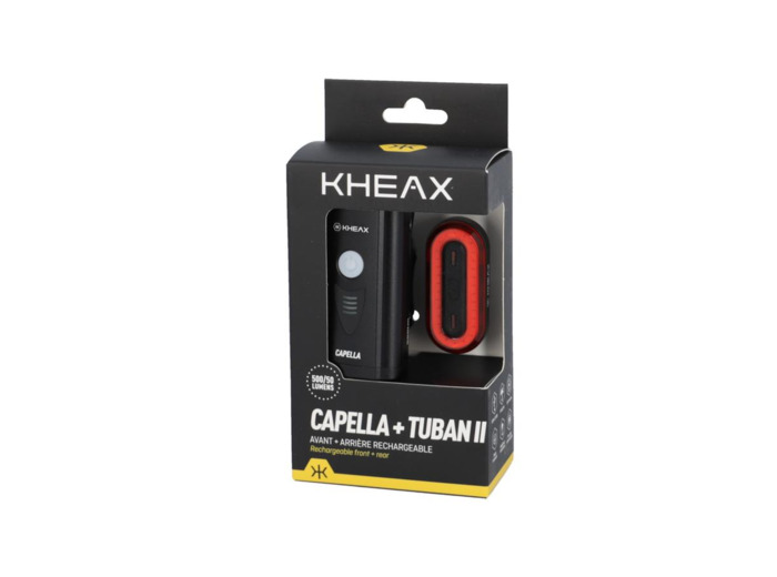 ECLAIRAGE VELO AV+AR RECHARG. CAPELLA / TUBAN II 500 / 50L